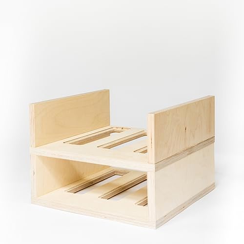 Casier à vin empilable en bois avec 2 étagères - Casier à vin vertical pour salon, cuisine, cave à vin - Meuble de casier à vin en bois personnalisable pour vin et cava - Produit artisanal