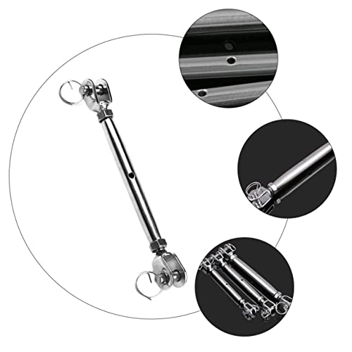 2 piezas de tensor de acero inoxidable con cuerpo cerrado tipo quijada para cuerda miniatura 7