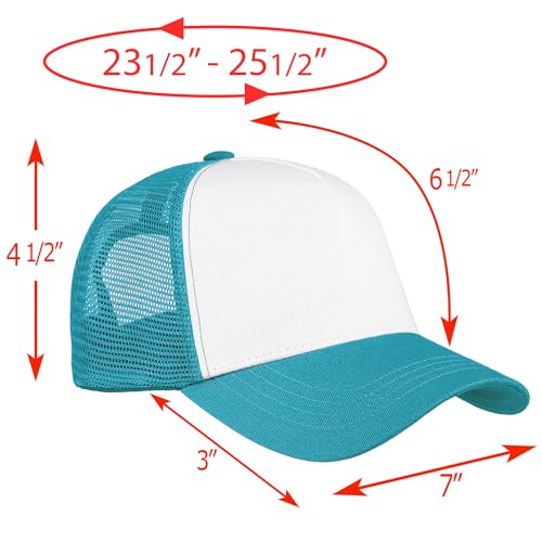 Image of Falari 5-Panel Mesh Baseball Cap, Trucker Hat, Structured Plain Design, Cotton, Adjustable Size