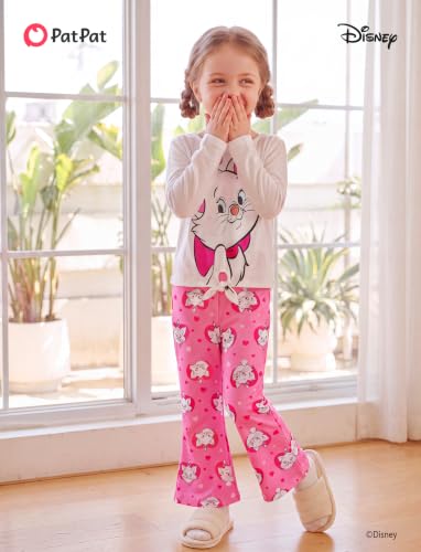 Image of Disney Girls Outfits Long Sleeve Knot Front Shirt Flare Pants 2PC Clothes