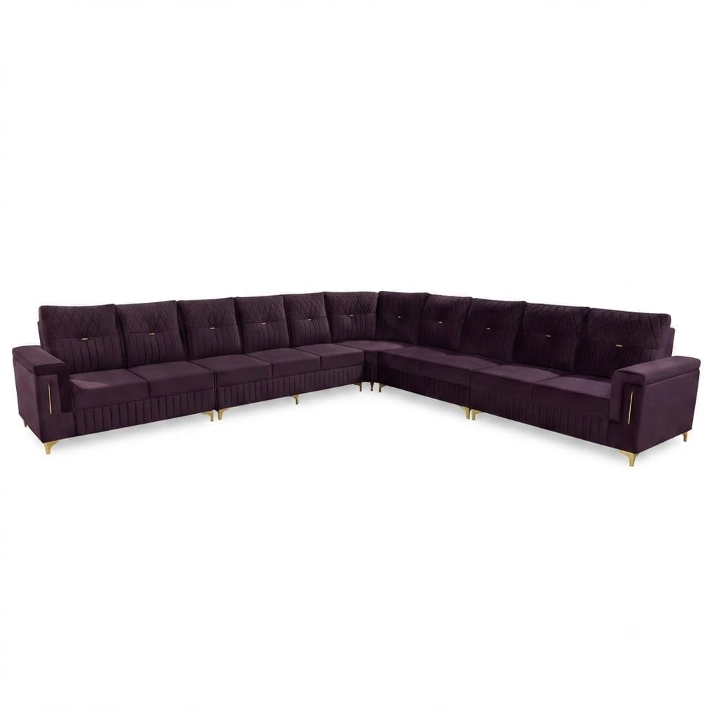 Purple L Shape Corner Sofa with Integrated Chaise for Living Room, Stylish Seating Solution for Home Interiors, Housewarming and Living Room Makeovers-image-37