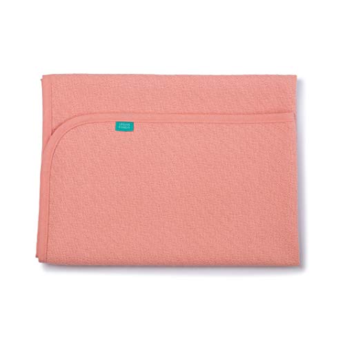 Urban Kanga Couverture Bébé en Coton avec Motif Tissé en Diagonale Respirante Couverture Naissance 100 × 70 cm (Rose)