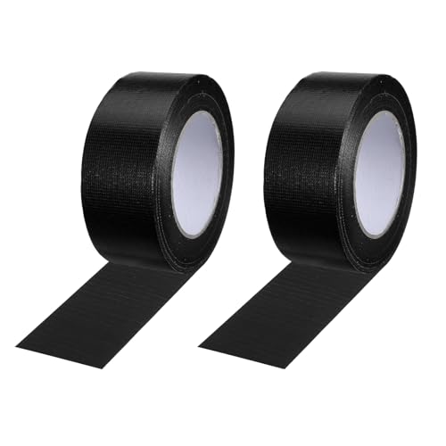 PATIKIL Gaffers Tape 4.8cm x 50 Meter, 2 Pack Wasserdichtes Court Line Tape Bodenmarkierungsset Matt für Kabel Fotografie Filming Hintergrund Sport, Schwarz