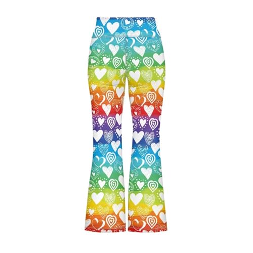 Image of Girls Leggings Floral Print High-Waisted Flared Pants 5-14 Years