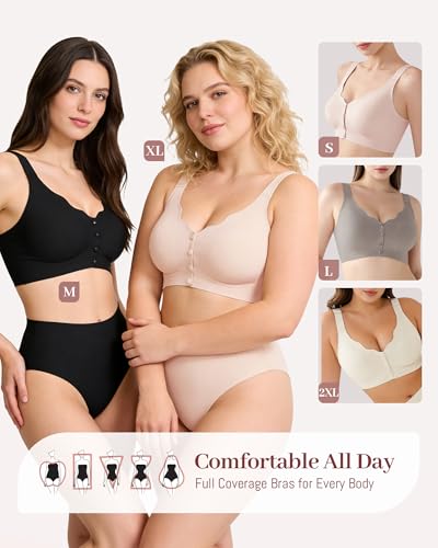 Image of Gailife Jelly Front Closure Bras for Women Wireless Comfort Seamless Bra