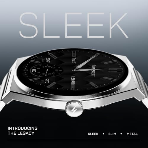 Image of Fire-Boltt Phoenix Nova Smartwatch 1.43 inch Slim Super AMOLED Display, 466x466 Pixel Always-On Display, Bluetooth Calling, Health Tracker for Men & Women Titan Silver