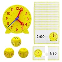 CONNECTION Lernuhr Kinder Set Uhr Lernen für Kinder ab 5 Lernuhr Grundschule Demonstrationsuhr Modell mit 12 Fragekarten Lernspiele für Mädchen Junge Geschenke zur Einschulung Pädagogisches Geschenk