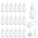 OLYCRAFT 20 Stück Airbrush Farbflasche 30 ml Weiße Airbrush Flasche Leere Farbflasche Mit Skala Kunststoff Pigmentbehälter Leere Quetschflasche Mit Kugel Für Kunsthandwerk Aufbewahrung Dosieren