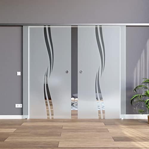 BM2-775-AS-DPL: Schiebetürsystem doppelflügelig ESG...