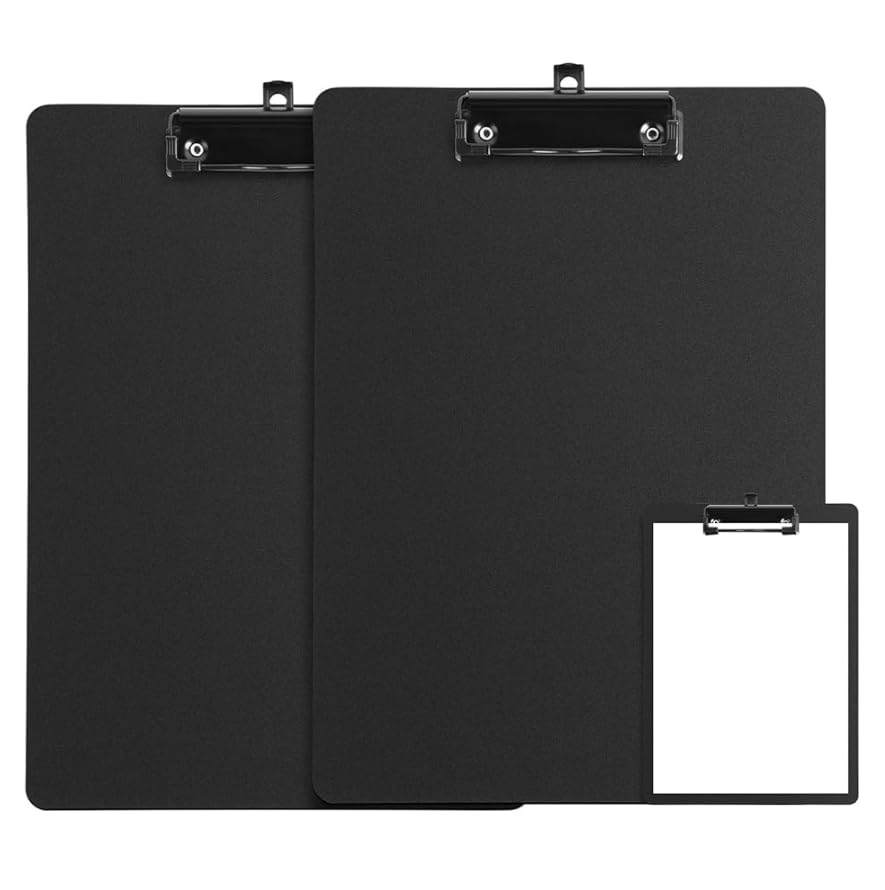FRETONBA クリップボード A4 バインダー 軽量 携帯便利 クリップファイル ペンホルダー付き 会議用 (ブラック 2個入り)