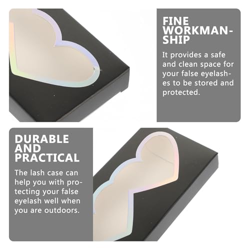 Cajas de papel para pestañas postizas Mikikit con tapa transparente visible y fondo negro 3