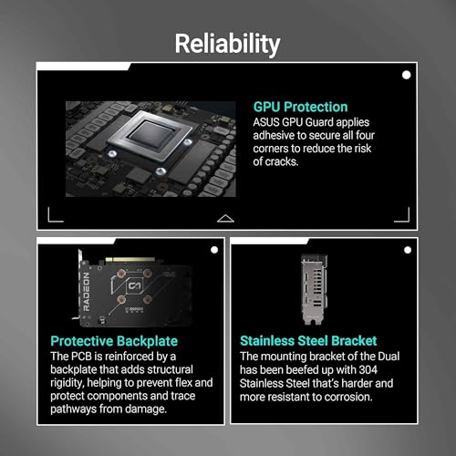 ASUS Dual Carte graphique Radeon RX 9060 XT GDDR6 PCI Express 5.0 HDMI 2 x DisplayPort - vue 9