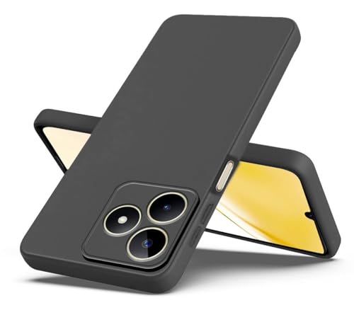 Image of BlazeTech for [ Realme Narzo N51 / Realme C51 / C53 ] Liquid Silicone Back Case Cover Flexible |Inner Lining| with Camera Protection Back Cover for [ Realme Narzo N51 / Realme C51 / C53 ] - Black