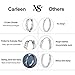 Carleen Created Diamond Hoop Earrings 925 Sterling Silver Channel Setting Round White Cubic Zirconia Huggie Birthday Gifts for Women Diameter 18mm / 0.71