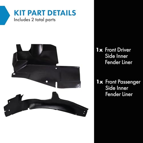Image of TRQ Front Inner Fender Liner Set Compatible with 2005-2009 Buick LaCrosse GM1250134 GM1251110