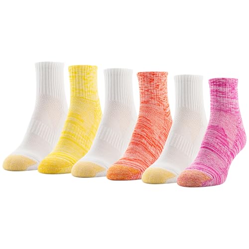 Image of GOLDTOE womens Half Cushion Sport Quarter Socks With Mesh, 6-pairsSocks