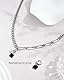 VGWON Gothic Edelstahl Halskette Kubanische Kette Halskette Abnehmbare 2-in-1 Ohrringe Herren Punk Rock Halskette für Männer Coole Jungs