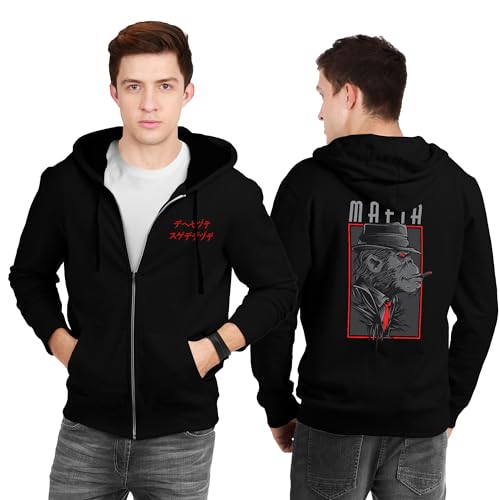 Image of fanideaz Mens Cotton Graphic Printed Zipper Hoodie for Men