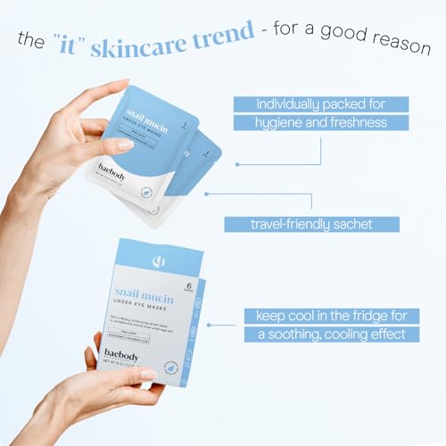 Baebody Advanced Snail Mucin Under Eye Masks (6 Pairs), Under Eye Patches For Puffy Eyes And Dark Circles, Hydrating Under Eye Patches To Reduce Fine Lines, Eye Gel Patches Korean Inspired thumb #5