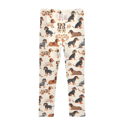 senya Girls Printed Leggings Yoga Pants Dachshund Breed Animal Seamless for Kids in 4t to 10 Years, 4T2