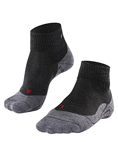 FALKE Damen Wandersocken TK5 Wander Short W SSO Wolle antiblasen dünn 1 Paar, Grau (Asphalt Melange 3180), 37-38