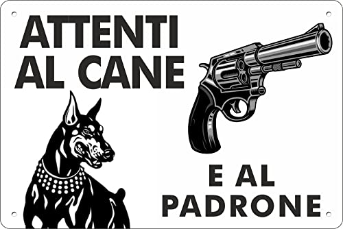 Cartello Segnale Attenti Al Cane – Alluminio Composito 3mm 30x20 Cm – Con Stampa UV E 4 Fori – Pitbull – Made In Italy