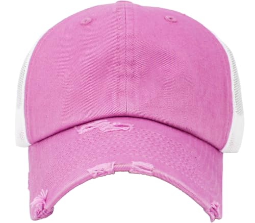 Image of KBETHOS Vintage Washed Distressed Cotton Dad Hat Baseball Cap Adjustable Polo Trucker Unisex Style Headwear