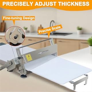 Dfdieratve Macchina per Stendere la Pasta, Laminatrice per Pasta per Croissant, Spessore della Macchina per Impasto Regolabile, per Fondente, Croissant, Pizza e Pasta Sfoglia A300