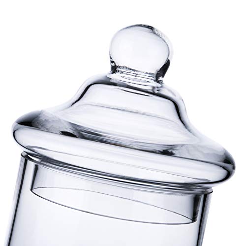 Diamond Star Set Of 3 Clear Glass Apothecary Jars Elegant Storage Jar With Lid, Decorative Wedding Candy Organizer Canisters Home Decor Centerpieces (H: 11", 8.5", 7.5" D: 5") #TOP5