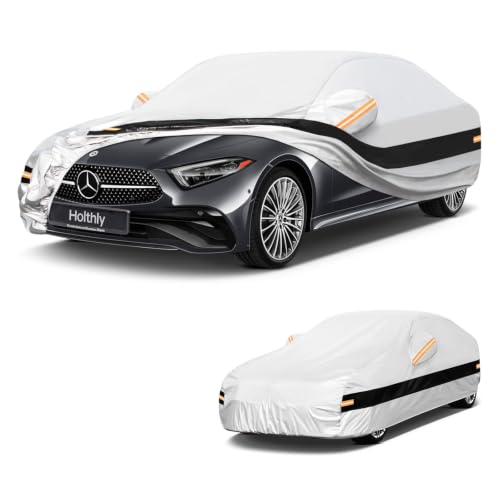 Image of 10 Layers Sedan Car Cover Custom Fit Mercedes-Benz CLS CLS500 CLS550 CLS450 CLS55 CLS63, AMG,Waterproof All Weather for Automobiles, Outdoor Full Cover Sun Rain Protection with Cotton.Silver