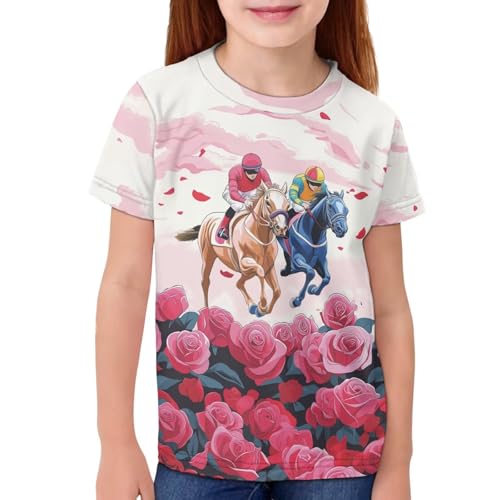 Image of WELLFLYHOM Kids Tshirts Girls Boys Short Sleeve Crewneck Tees Shirts Casual Sport Pullover Tops Size 3-16 Years