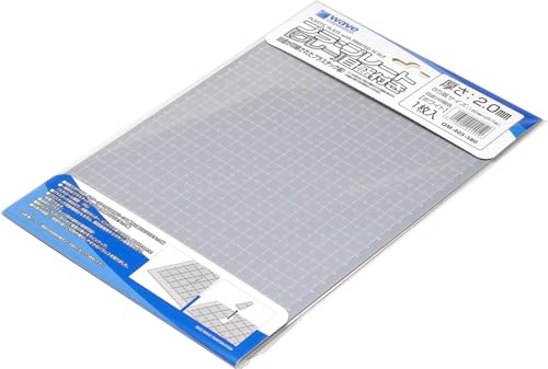 ウェーブ マテリアルシリーズ プラプレート B5 グレー 2.0mm厚 (目盛付:ホワイト) 1枚入 ホビー用素材 OM-405