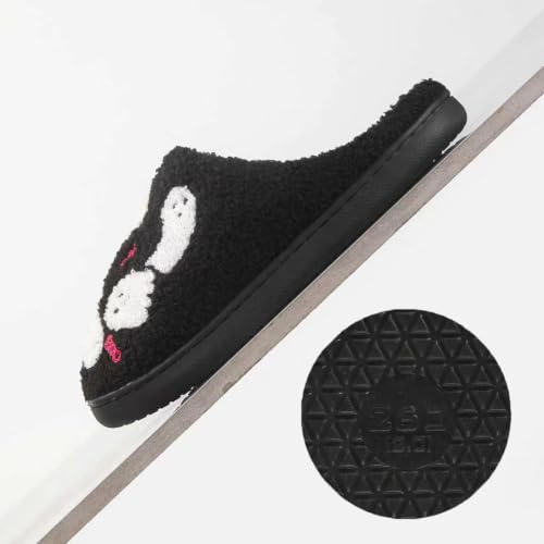 Image of Halloween Pumpkin Slippers for Womens Mens Cute Cartoon Slippers Plush Warm Memory Foam Shoes