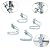 Anmeilexst 4 Pcs Galvanized Steel Pipe Clip, Cross Tube Buckle, Maximum Clampable Tube Diameter 1.3" Card 1.3" Steel Pipe