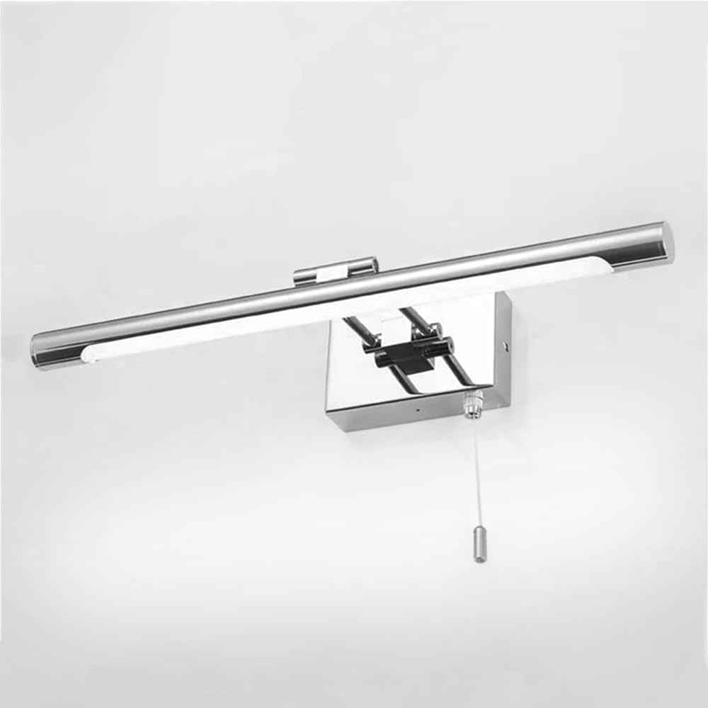 Jadssox Barra Luminosa cromata per Trucco Lampada da Specchio lineare a LED per Bagno Luci Anteriori a Specchio Regolabili Sconce da Parete per Trucco con Interruttore a Catena Lampade per armadietto
