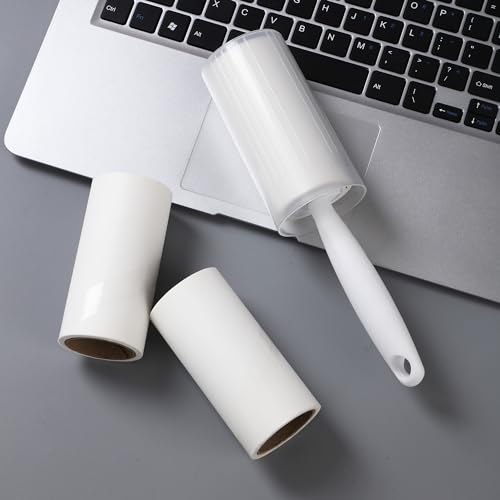 17-Teiliges Fusselrolle-Set, Superstarker Fusselrolle Kleidung (12 Rollen, 720 Blatt), 3 Spender, 2 Schutzhüllen, Fusselrolle Tierhaare, Fusselbürste, Fusselroller, Wiederverwendbare Lint Roller