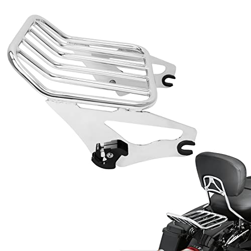 Vastmt Detachable Two-Up Motorcycle Luggage Rack 2-Up Motorcycle Rear Mounting Rack Fits For Harley Touring Street Glide Road King Electra Glide Road Glide 2009-Up #TOP6