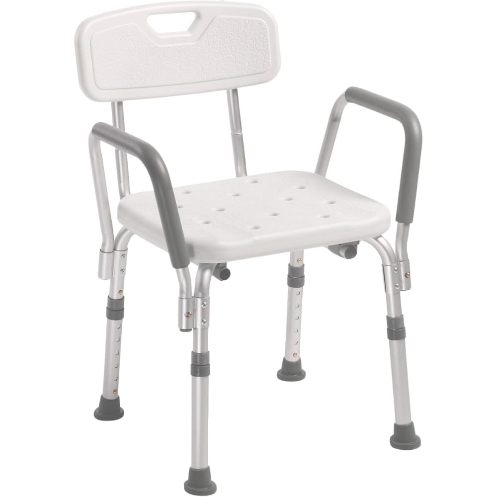 Trycare Waterproof Bath and Shower Chair for Old People with Backrest and Armrest – Heavy-Duty, Slip-Resistant Bath Chair for Elderly, Pregnant Women, and Adults with Adjustable Height
