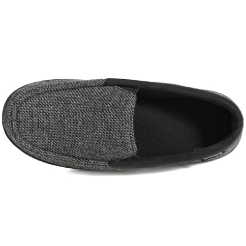 Image of ULTRAIDEAS Men's Moc-Toe Slippers Loafer House Shoes Indoor Outdoor Memory Foam with Breathable&Warm Knit Upper