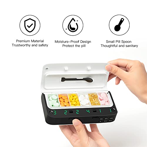 Vodeson Weekly (7Days) Travel Pill Organizer,Smart Remind Pill Box With Alarm,Medicine Dispenser Portable Travel Pill Case For Vitamins/Fish Oil/Supplements/Pills Home Pill Reminder #TOP5
