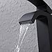 KES Bathroom Sink Faucet Single Handle Waterfall Spout for Vessel cUPC NSF Certified Brass Bowl Sink Faucet Countertop Tall Matte Black, L3109BLF-BK