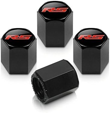 1 Set Black Camaro RS Tire Stem Valve Caps
