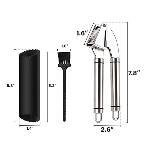 image for CINEYO Garlic Press, Stainless Steel Mincing & Crushing Tool for Nuts 