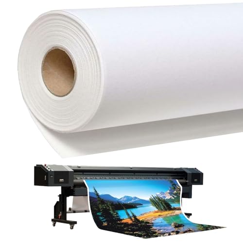 ISXACFF 23.6inch x 98.4ft Canvas Roll for Printing, 240GSM Thickened Waterproof Canvas Inkjet Roll, Matte Water-Based Chemical Fiber Canvas for Water-Based Ink Printing Painting Advertising by ISXACFF - Used condition - CA$56.58