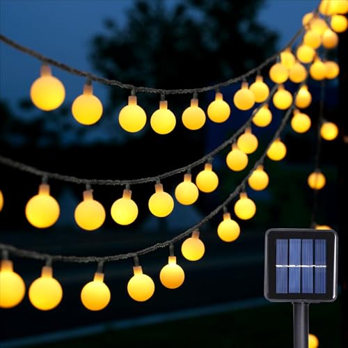 WoskjXas Solar Abrazine Light String, 12m 100LEDs Solar Decorative Lights Outdoor