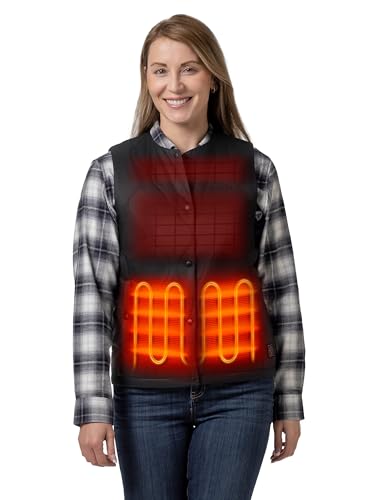 ORORO Women's Ultra Lightweight Heated Vest Liner with 4 Heat Zones, Soft Heated Quilted Vest (Charger Not Included)
