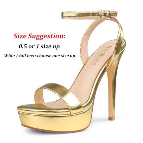 Image of MERUMOTE Women's Open Toe Stiletto High Heels