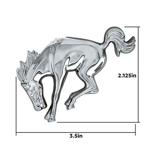 Image of United Pacific 50130 Triple Chrome Plastic Bucking Horse Emblem, Badge Replacement, Double-Sided Tape, Easy Installation - One Unit