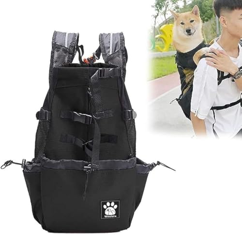 Woolala Mochila transportadora ligera para mascotas para perros pequeños y medianos, bolsa segura aprobada por veterinarios para viajes, fácil de llevar y ahorrar espacio (S, actualizada, negro)