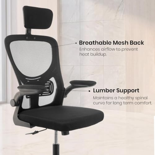 Image of Casa Copenhagen Black | High Back Imported Mesh Fabric Boss Office Chair | Y Design Ergonomic Back Support | 2D Aero Design Adjustable Armrests | Synchro Tilt Lock Mechanism